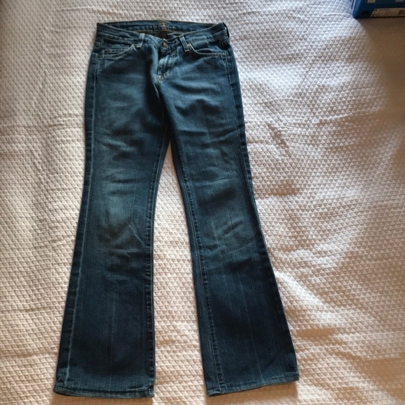 7 For All Man Kind Boot Out Straight Leg Jeans - Picture 2 of 8